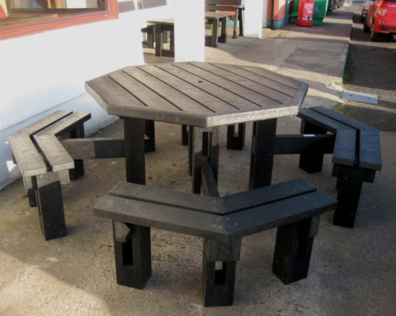8 seater octagonal table without back